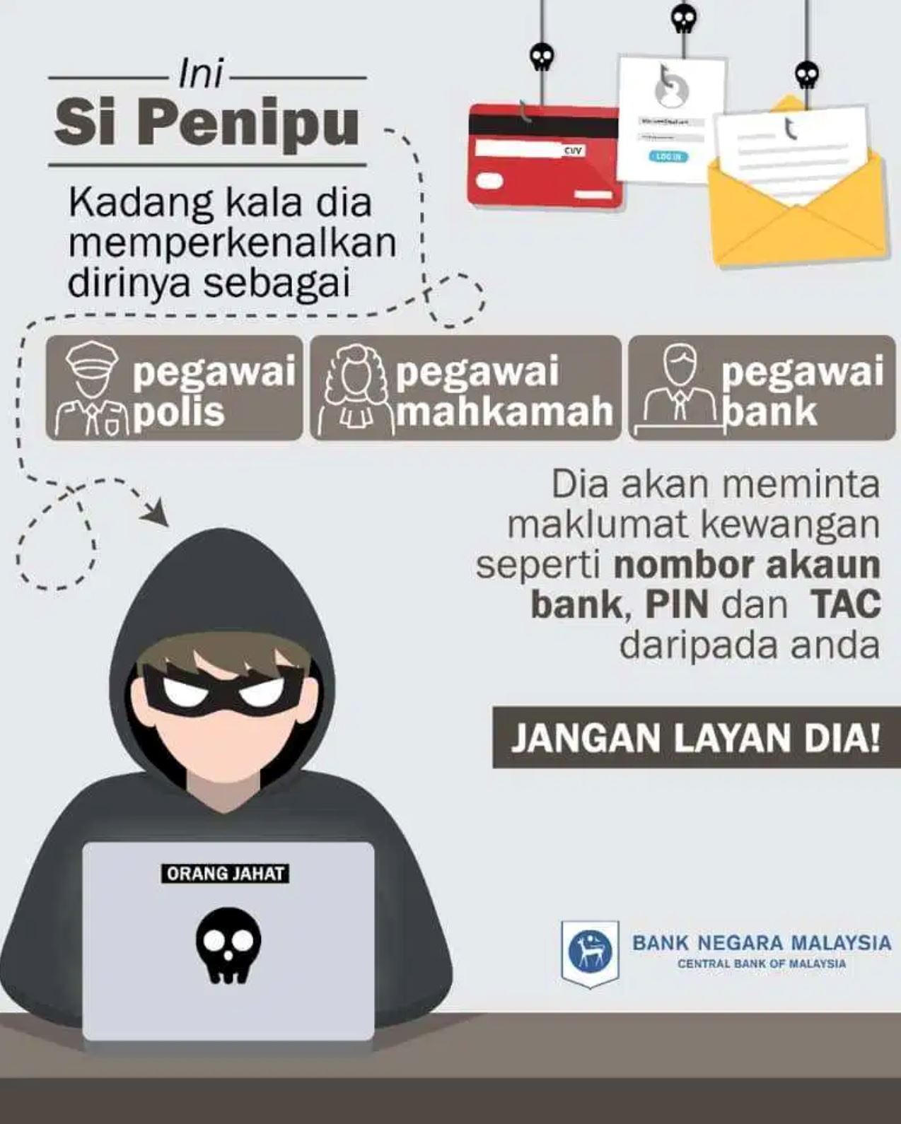 waspada aplikasi palsu berkaitan bank negara, wang lesap selepas isi maklumat