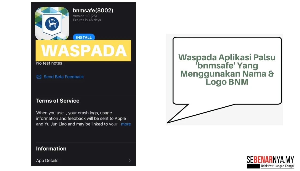 waspada aplikasi palsu berkaitan bank negara, wang lesap selepas isi maklumat