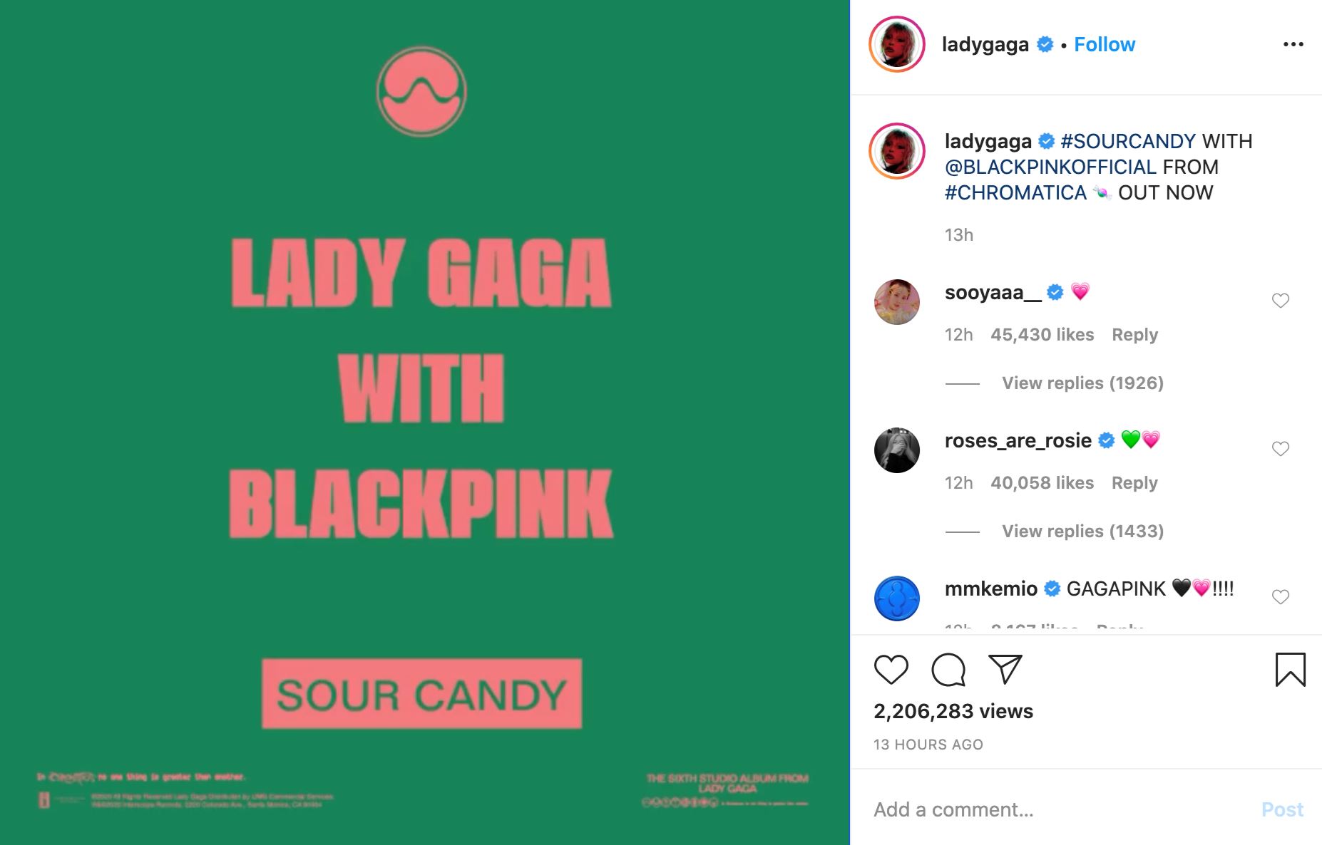 peminat luah rasa teruja gabungan lady gaga dengan blackpink