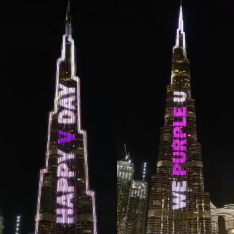 ucapan birthday tae-hyung mewarnai menara burj khalifa