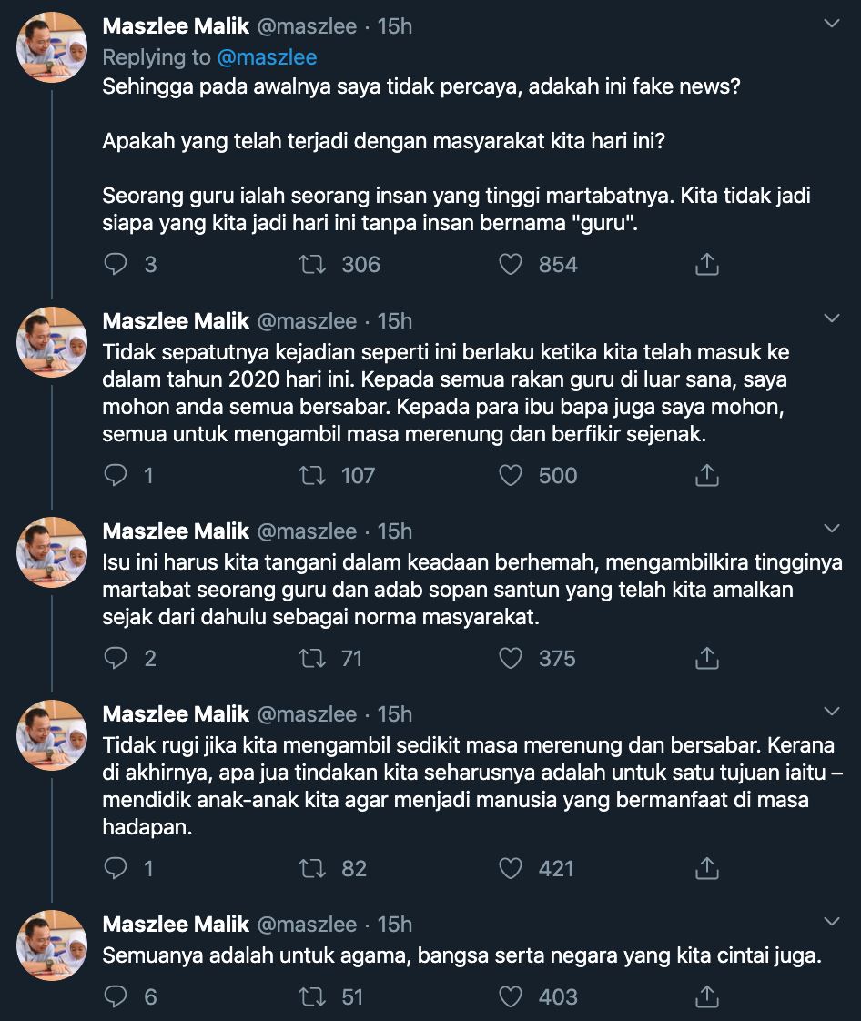 bekas menteri pendidikan luah rasa kecewa isu tular guru dipaksa merangkak dalam kelas