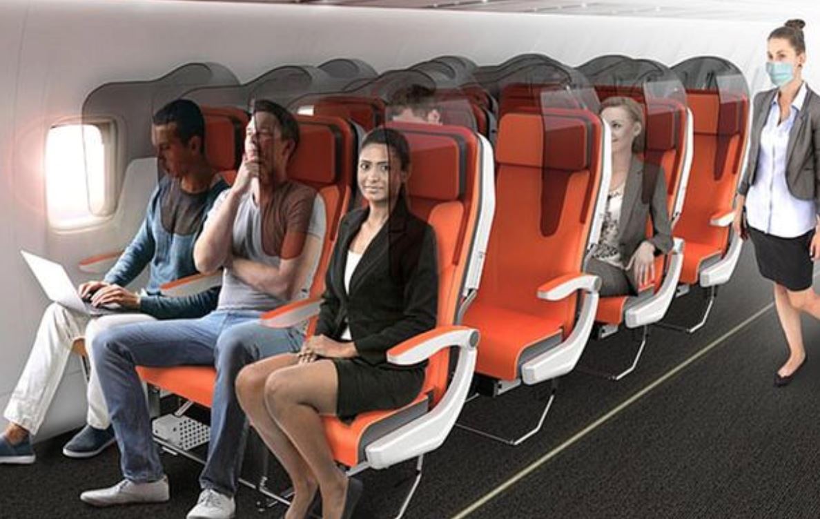 dua cadangan rekaan tempat duduk dalam pesawat pasca covid-19