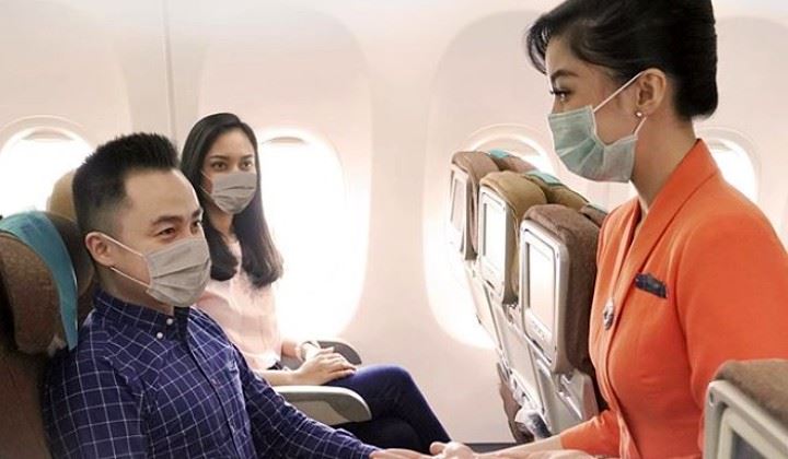 henti pakai face mask sebab penumpang tak nampak wajah pramugari