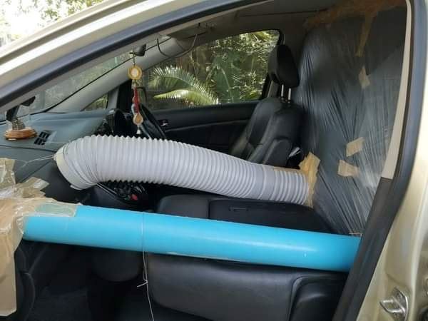 bijak! bapa buat sempadan kuarantin dalam kereta lepas ambil anak dari airport