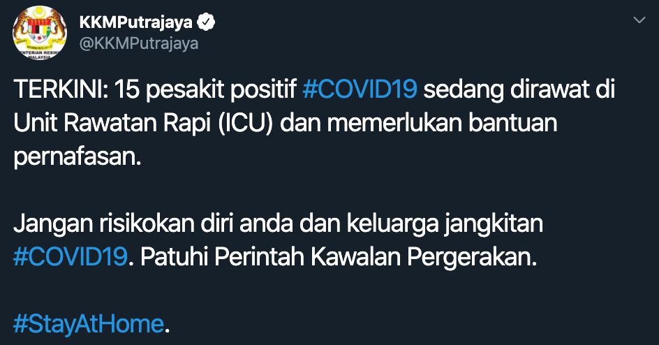 117 lagi kes baru covid-19 di malaysia, jumlah keseluruhan kini cecah 790