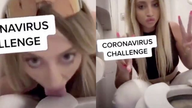 Pengguna TikTok Dikecam Buat Cabaran Koronavirus Sambil Jilat Mangkuk Tandas