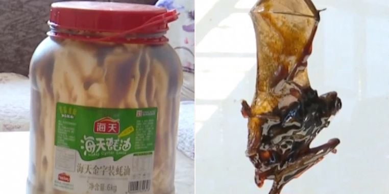 dah makan separuh botol baru sedar ada kelawar dalam botol sos tiram