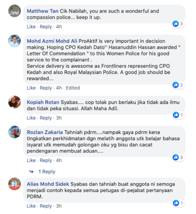 [video] anggota polis dipuji bantu oku pekak dan bisu buat laporan 