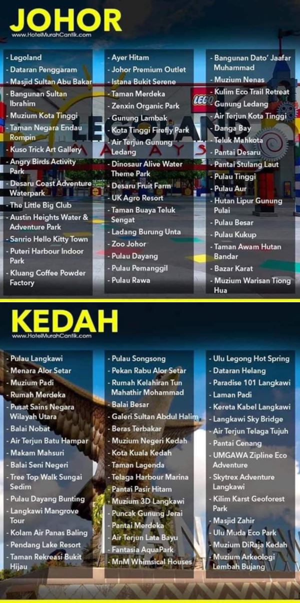 senarai tempat wajib singgah kalau pergi travel dalam malaysia
