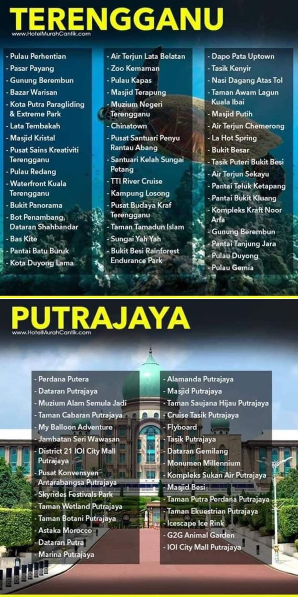 senarai tempat wajib singgah kalau pergi travel dalam malaysia