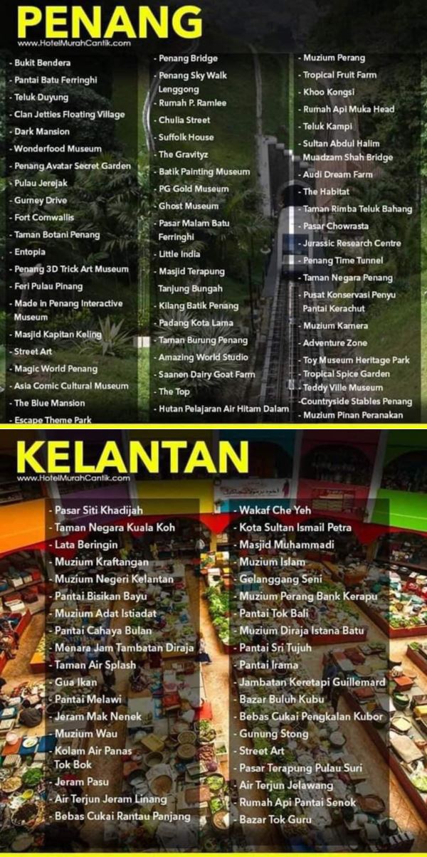 senarai tempat wajib singgah kalau pergi travel dalam malaysia