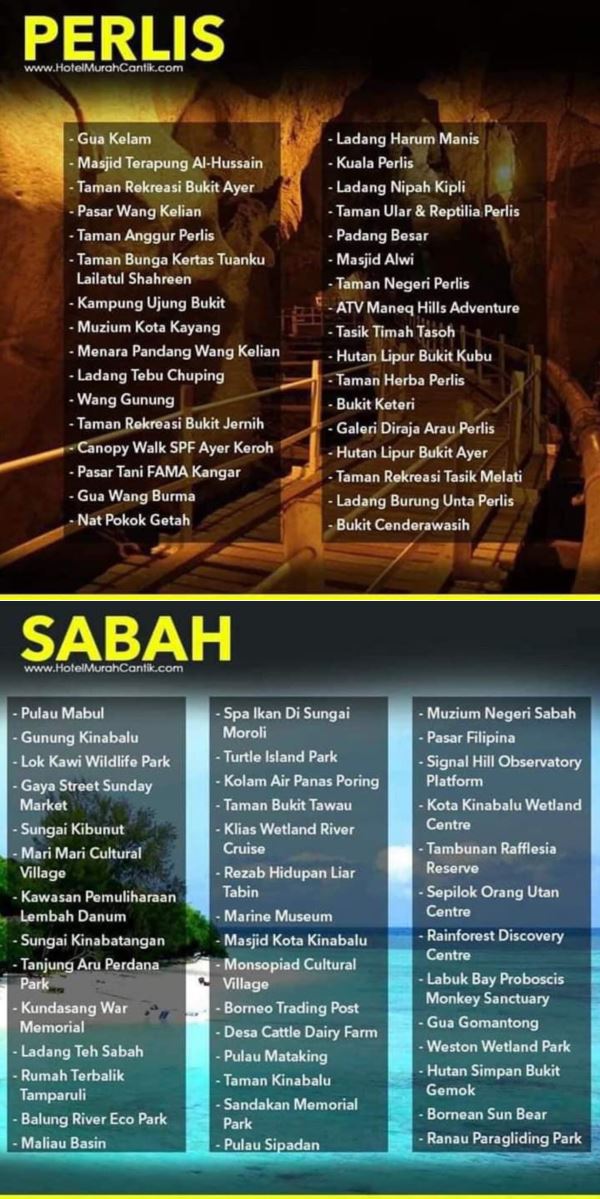 senarai tempat wajib singgah kalau pergi travel dalam malaysia