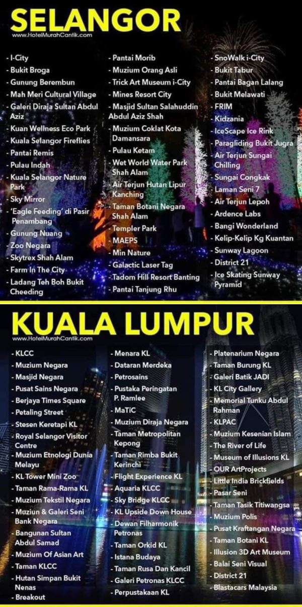 senarai tempat wajib singgah kalau pergi travel dalam malaysia