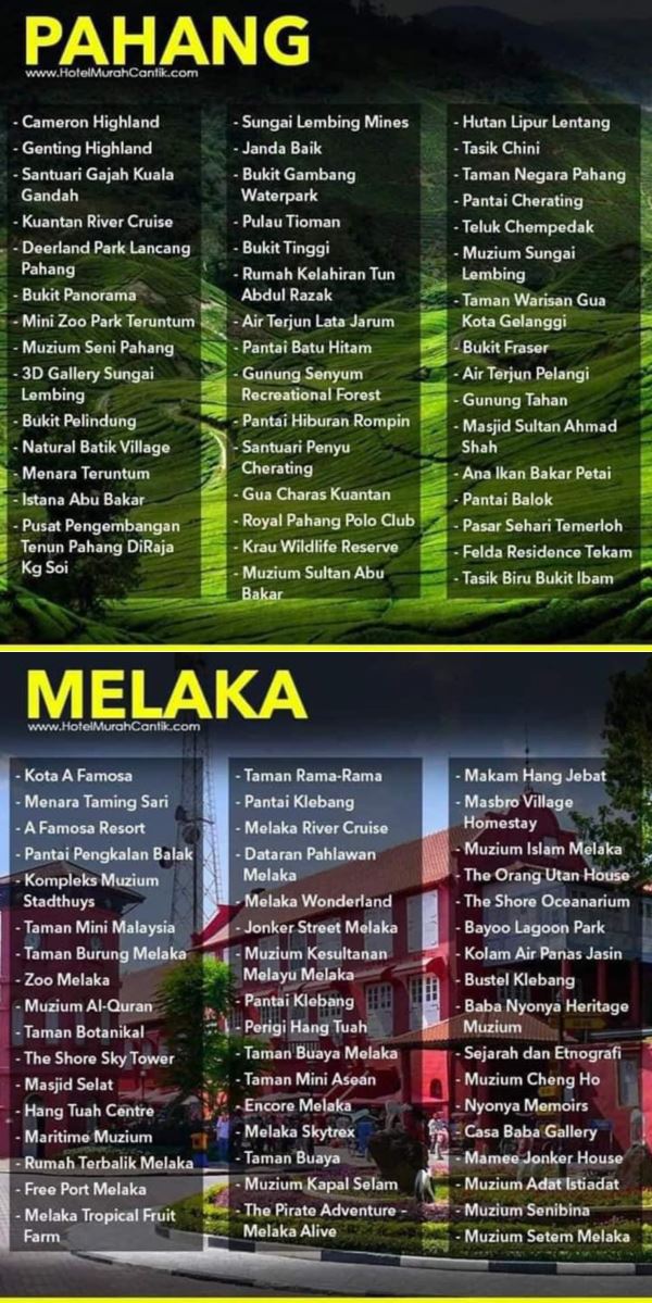 senarai tempat wajib singgah kalau pergi travel dalam malaysia