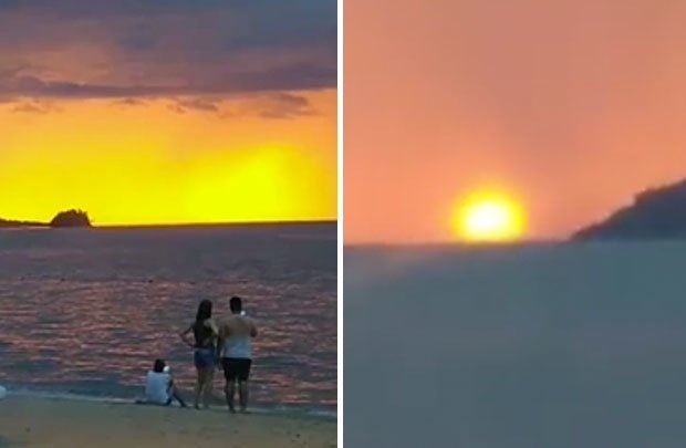 video rakaman matahari kedua kejutkan orang ramai