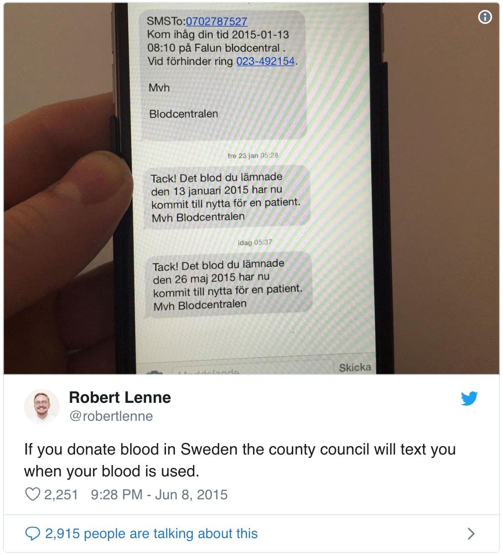 penderma darah akan dapat mesej kalau darah mereka di gunakan