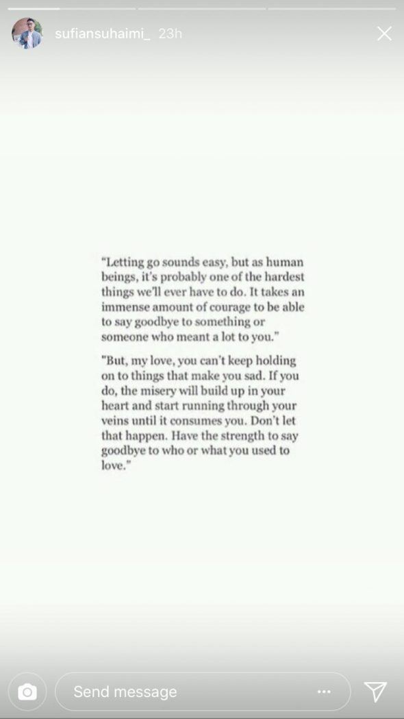 luahan hati sufian suhaimi untuk siapa ?