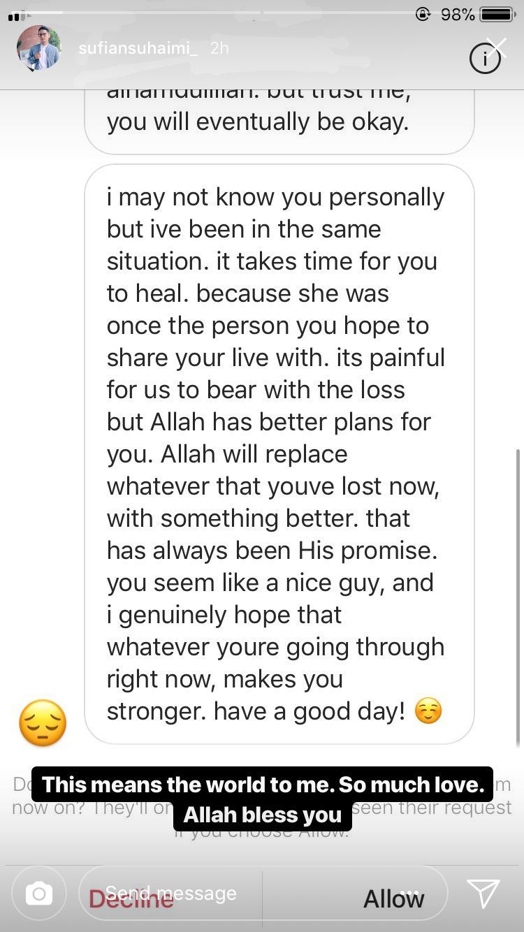 rakan artis beri semangat pada sufian suhaimi isu putus tunang