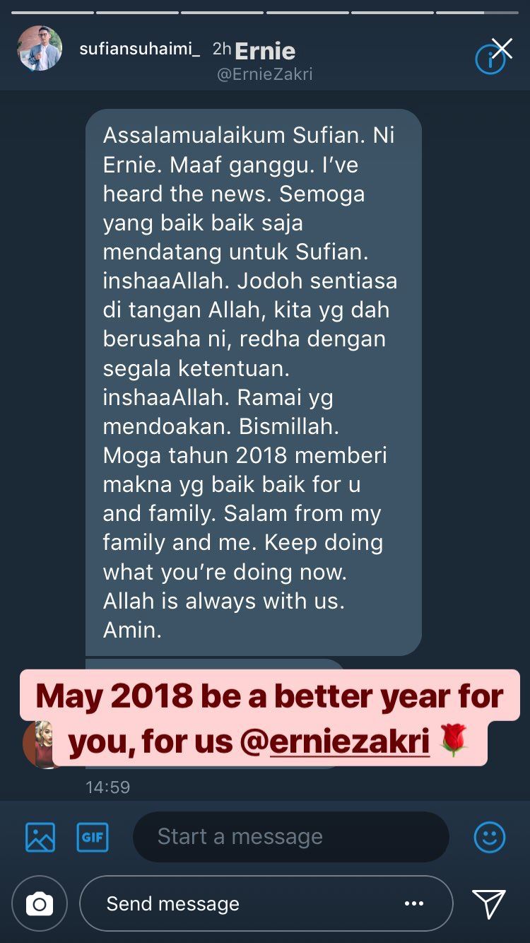 rakan artis beri semangat pada sufian suhaimi isu putus tunang