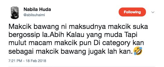 nabila huda tak tahu maksud 