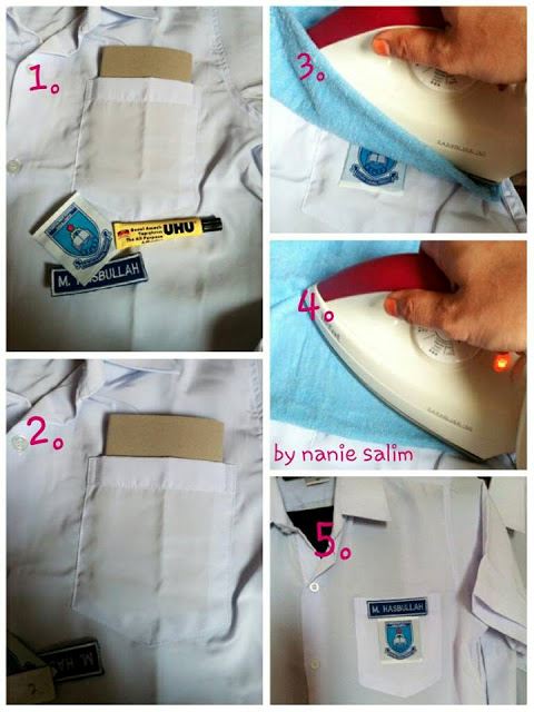 tak perlu susah jahit, ni cara sempoi tampal lencana sekolah
