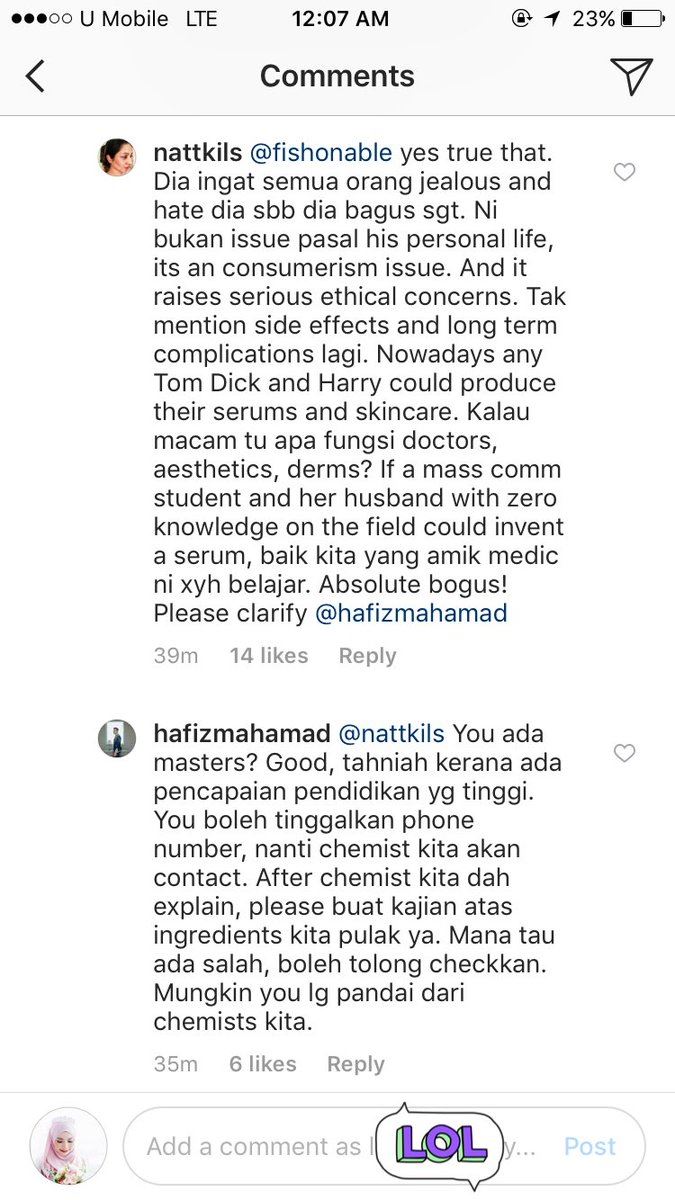 cara reply pun tahu kurang bijak - netizen kecam hafiz dan syafiqah aina