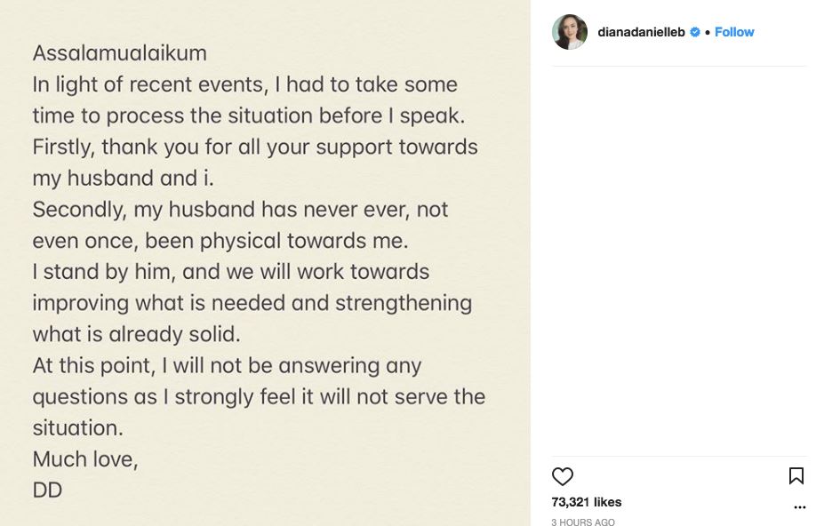 suami tak pernah mengasari saya. saya tetap bersamanya- luahan diana danielle