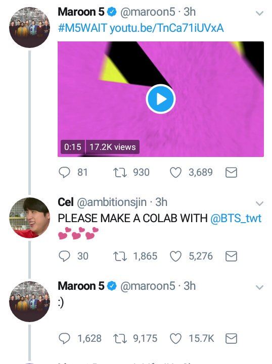 bekerjasama dengan bts, respon maroon 5 buat peminat menjerit !