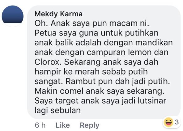mandikan anak dengan lemon dan clorox untuk lebih putih