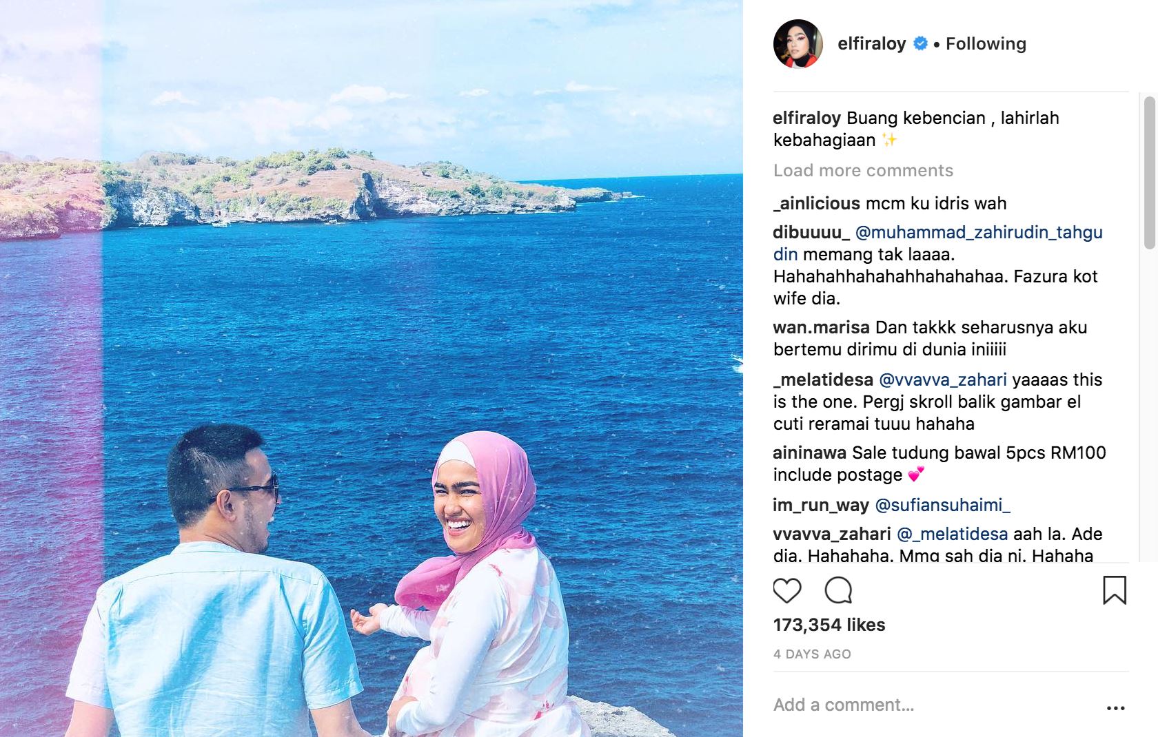 siapa jejaka dalam posting elfira loy di instagram ni? katanya anak datuk?