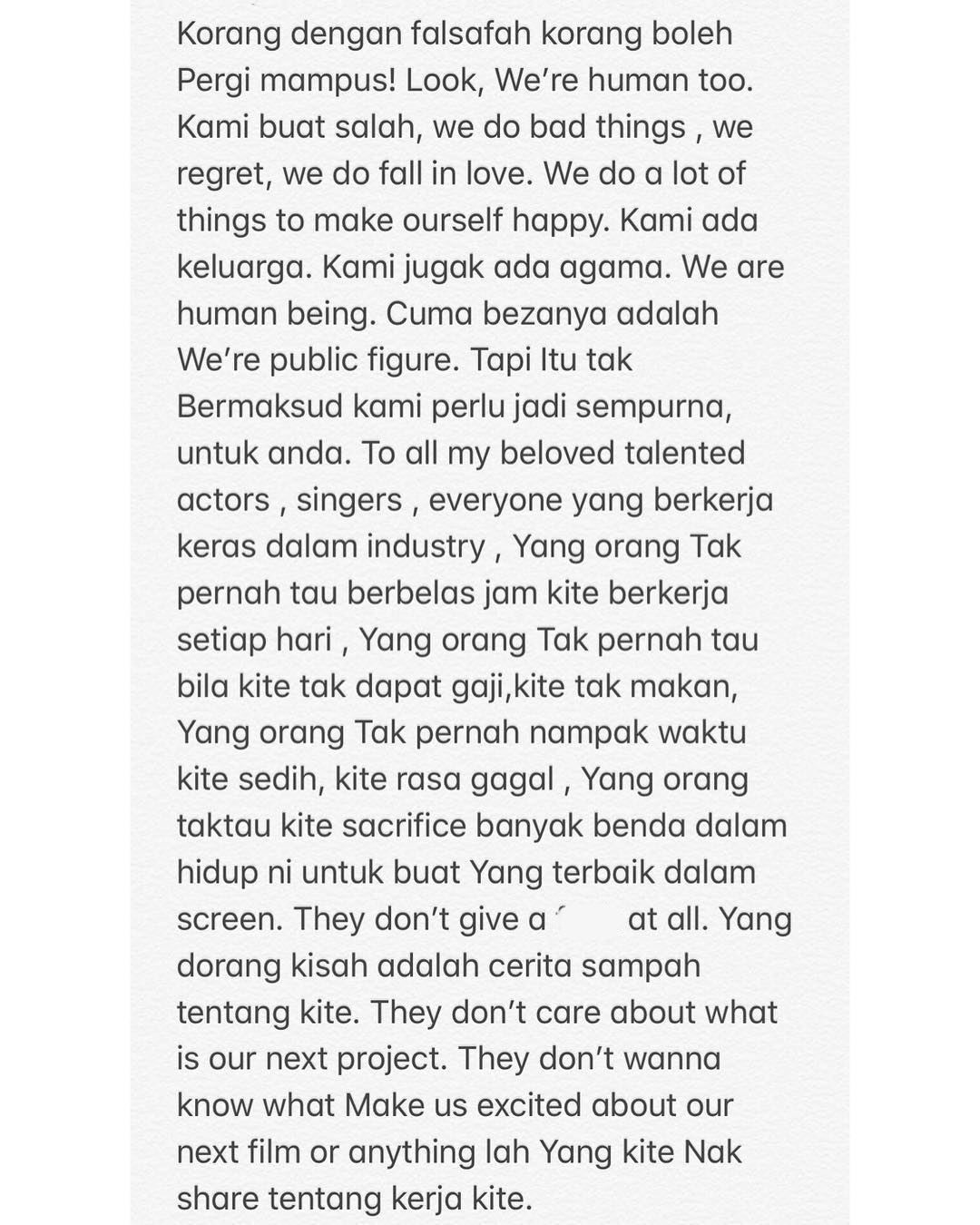 “mereka kisah cerita sampah tentang kita…”,  nabila huda luah rasa bengang 