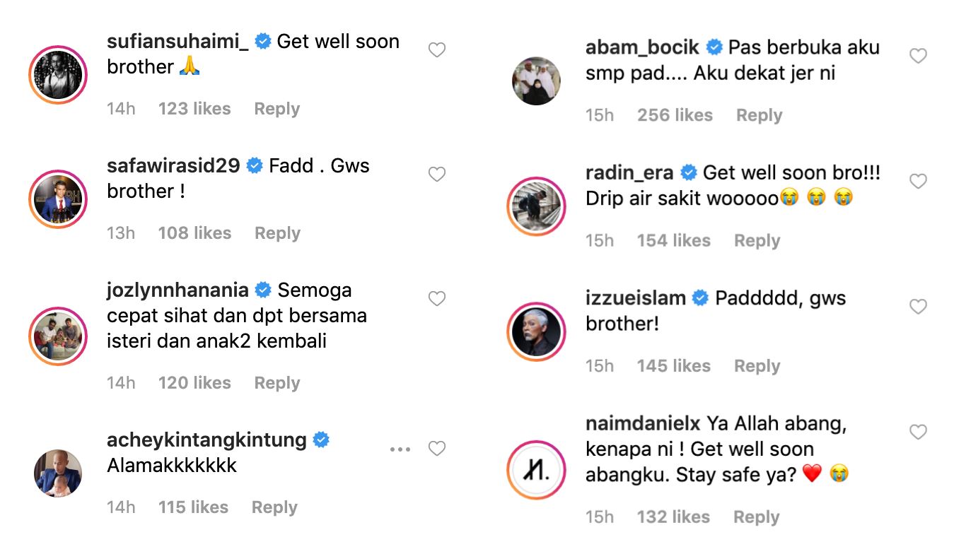 “sakit penghapus dosa”, fad bocey di masukkan ke hospital kerana virus