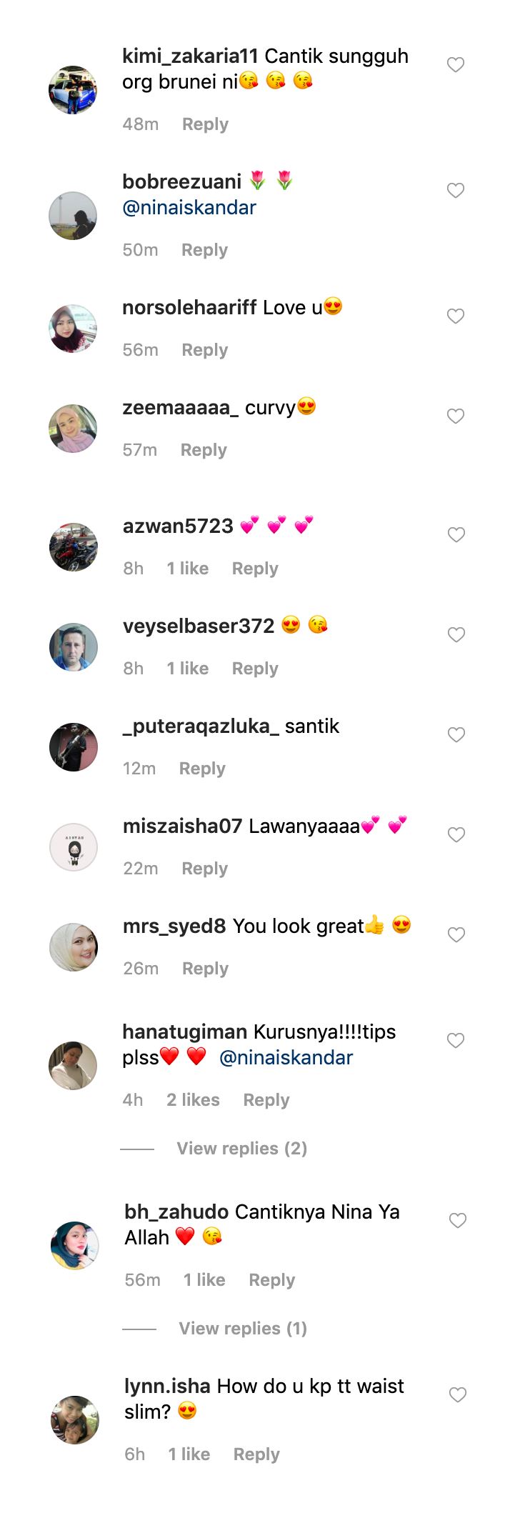 “kurus giler!”, ramai komen minta tips body kurus dari nina iskandar