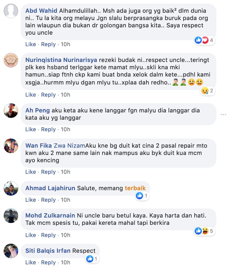 pemuda terlanggar kereta uncle cina, tapi tindakan uncle ini buat ramai terharu