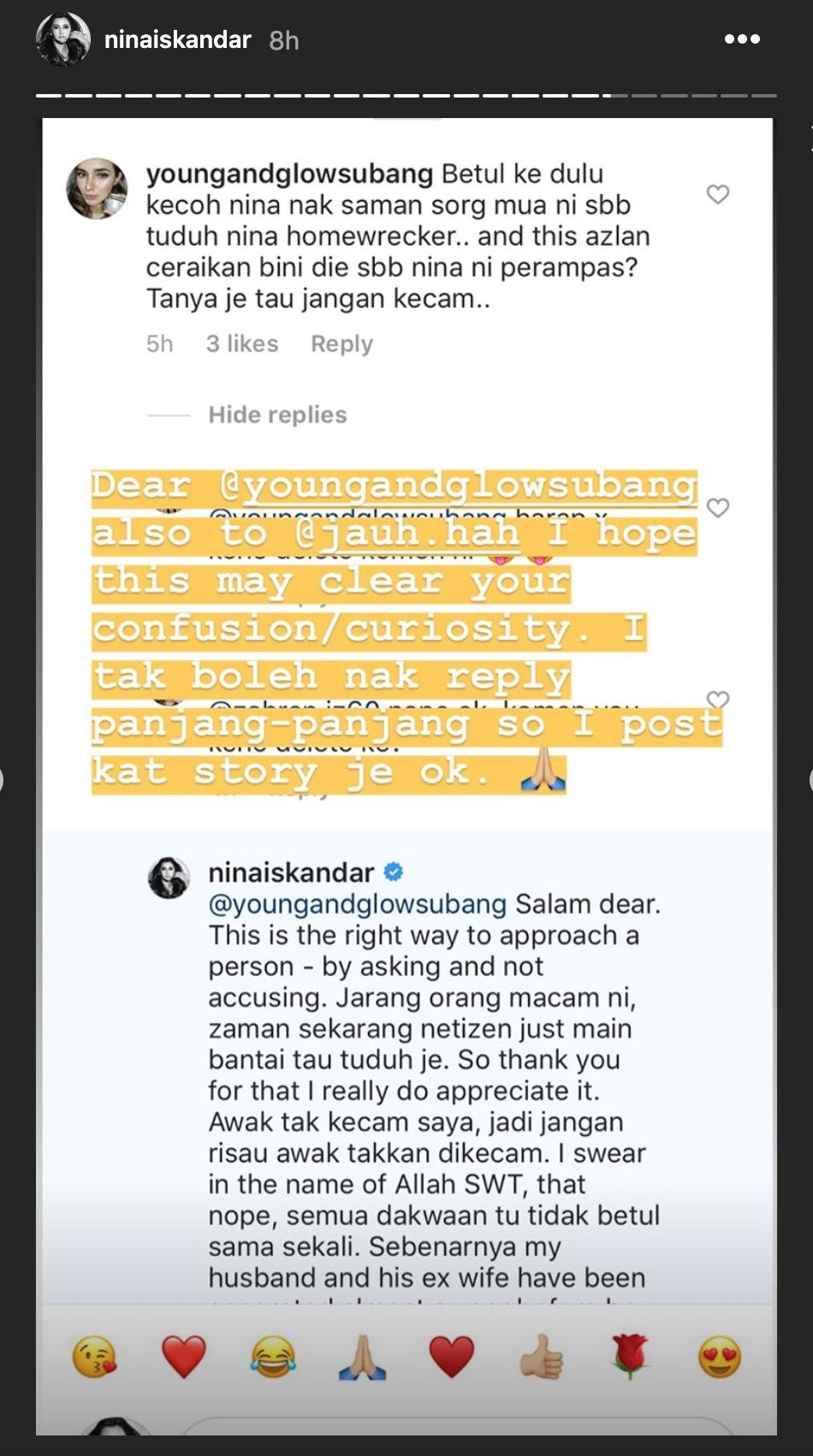 rumah tangga di ganggu bekas isteri suaminya, nina iskandar naik angin