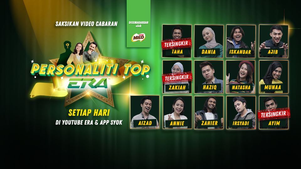 cabaran makin sukar, seorang lagi finalis personaliti top era tersingkir