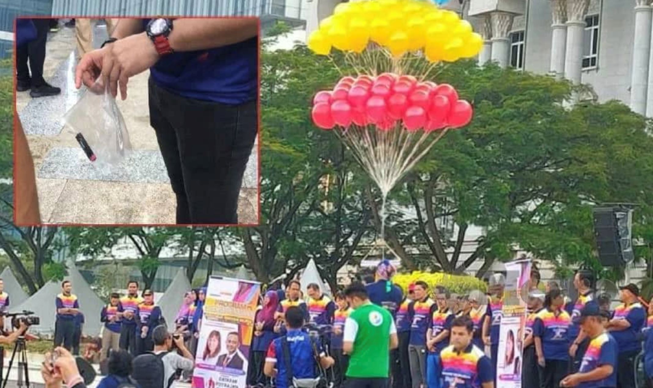 polis sahkan belon meletup di putrajaya berisi gas hidrogen, bukan helium
