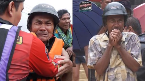 [VIDEO] Warga Emas Ditenangkan Pasukan Penyelamat, Meraung Lihat Anjing Terperangkap Dalam Banjir Hat Yai