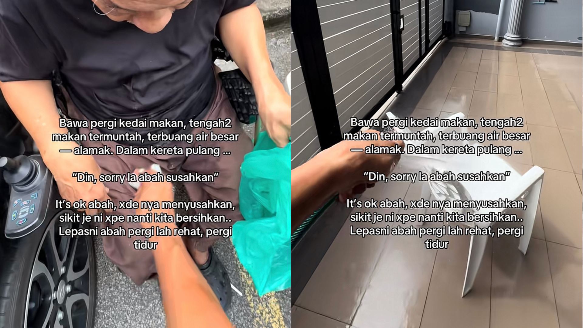 Bapa Uzur Muntah.. Terbuang Air Besar, Anak Tak Anggap Ianya Beban - “Tak Apa Ayah, Tak Susahkan Saya Langsung…”