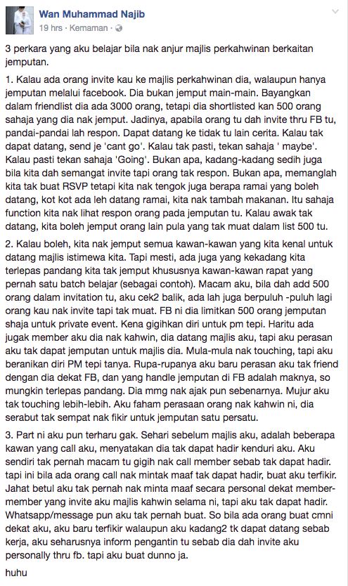 3 jenis jemputan perkahwinan yang kita pandang remeh