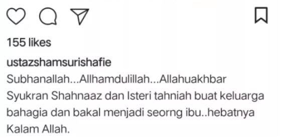 sharnaaz ahmad bakal bergelar bapa?