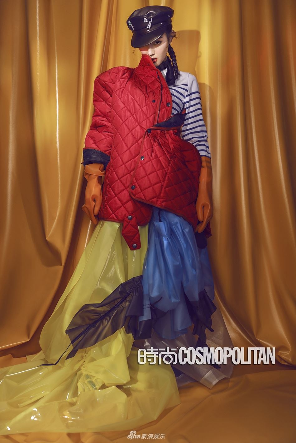 性感红唇迪丽热巴杂志封面照曝光