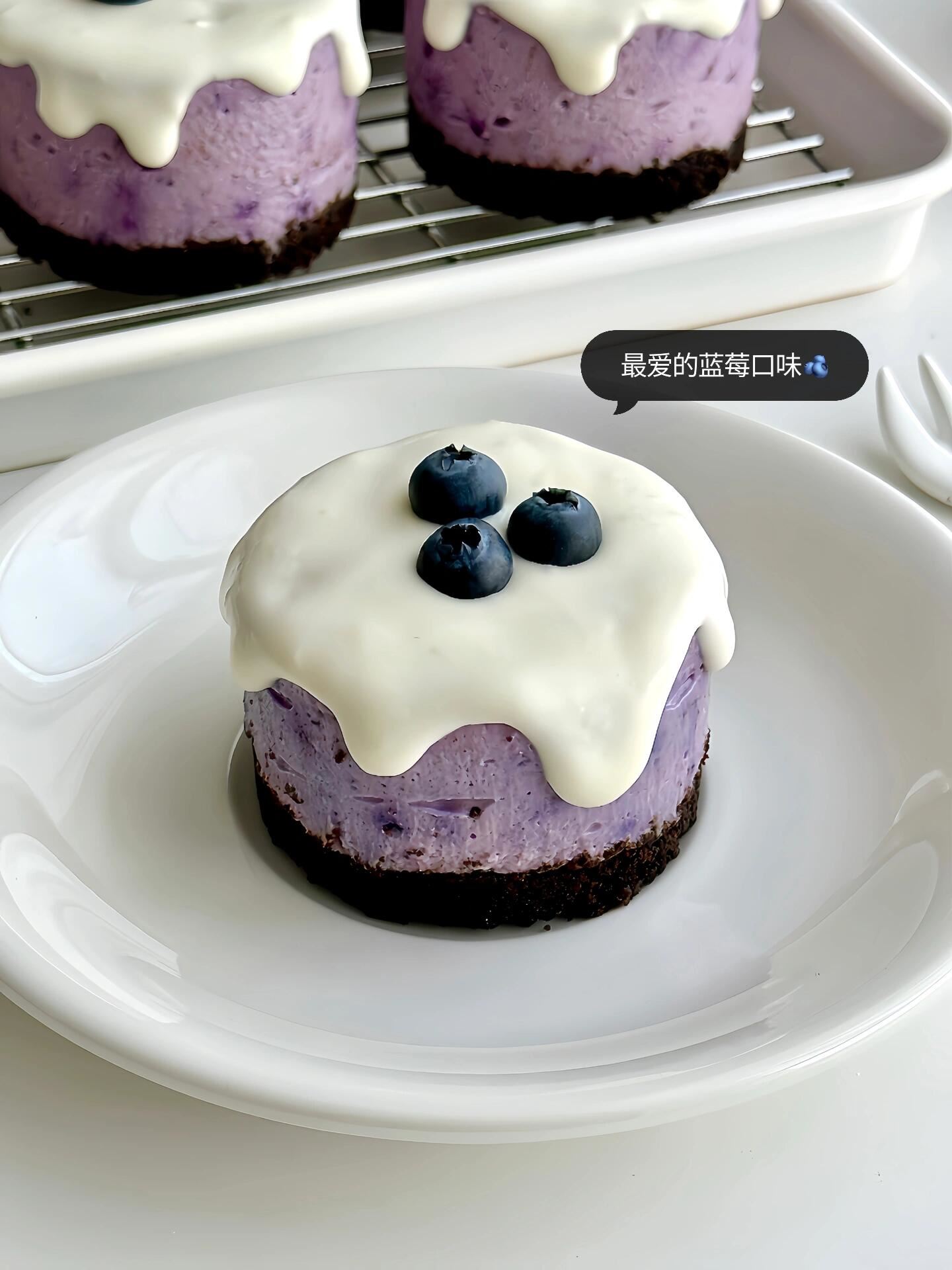 🍰免烤箱就能做出蓝莓奶盖芝士蛋糕