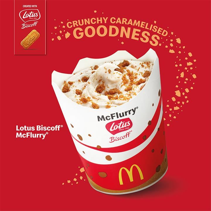 快餐店推出「lotus biscoff mcflurry」焦糖饼干冰淇淋🍦