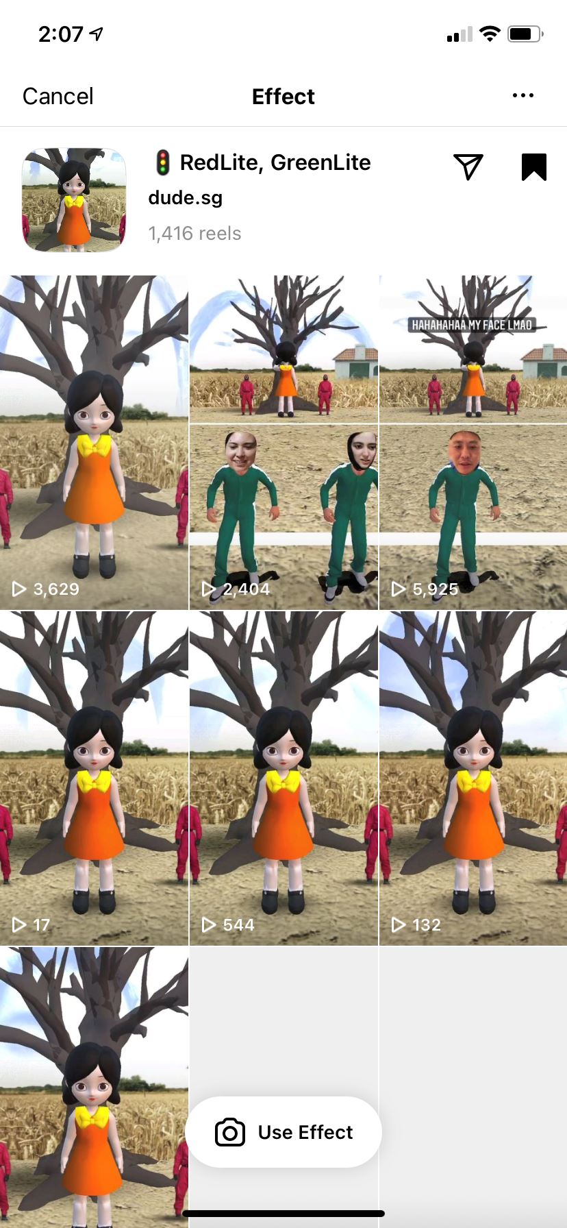 ig filter也可以玩《鱿鱼游戏》🦑 123木头人！超流行