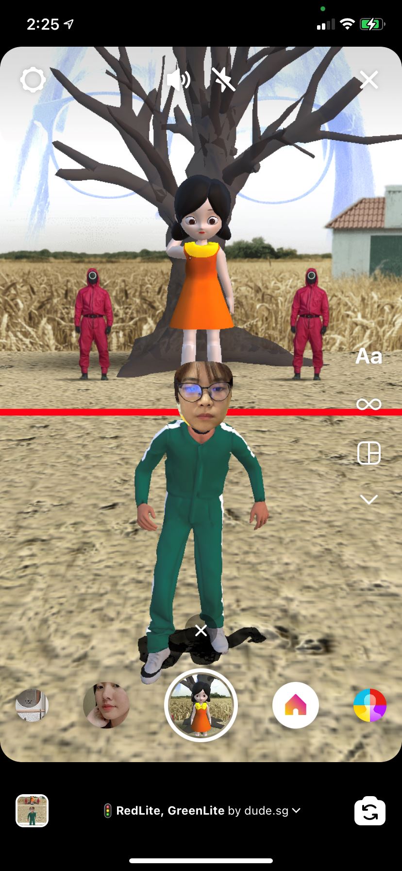 ig filter也可以玩《鱿鱼游戏》🦑 123木头人！超流行