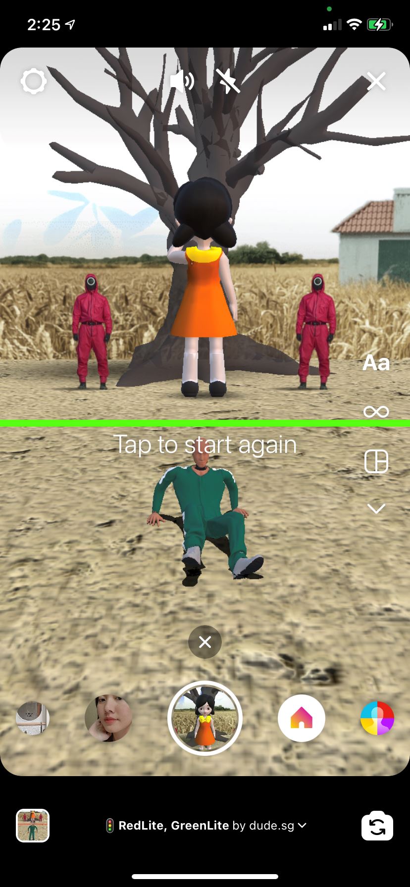 ig filter也可以玩《鱿鱼游戏》🦑 123木头人！超流行