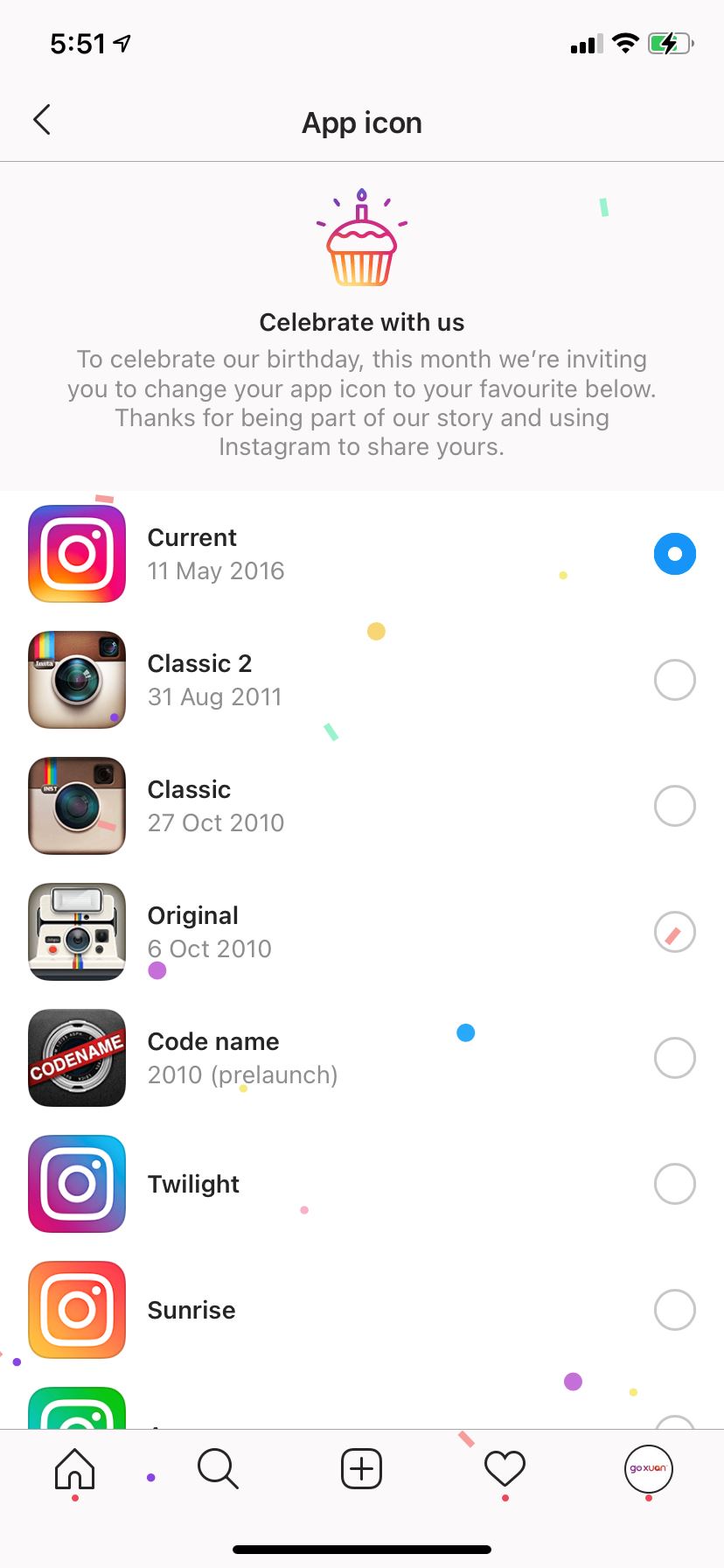 instagram能换新icon！13种款式！以前的icon回来了！