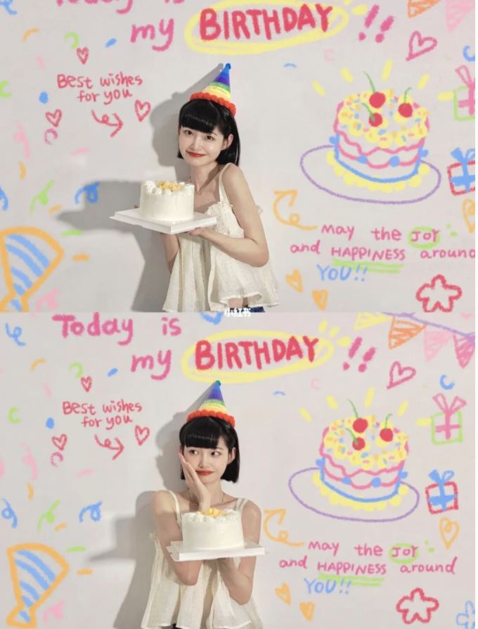 【ins生日照🎂】没有投影仪也拍！全靠修图！女生必备