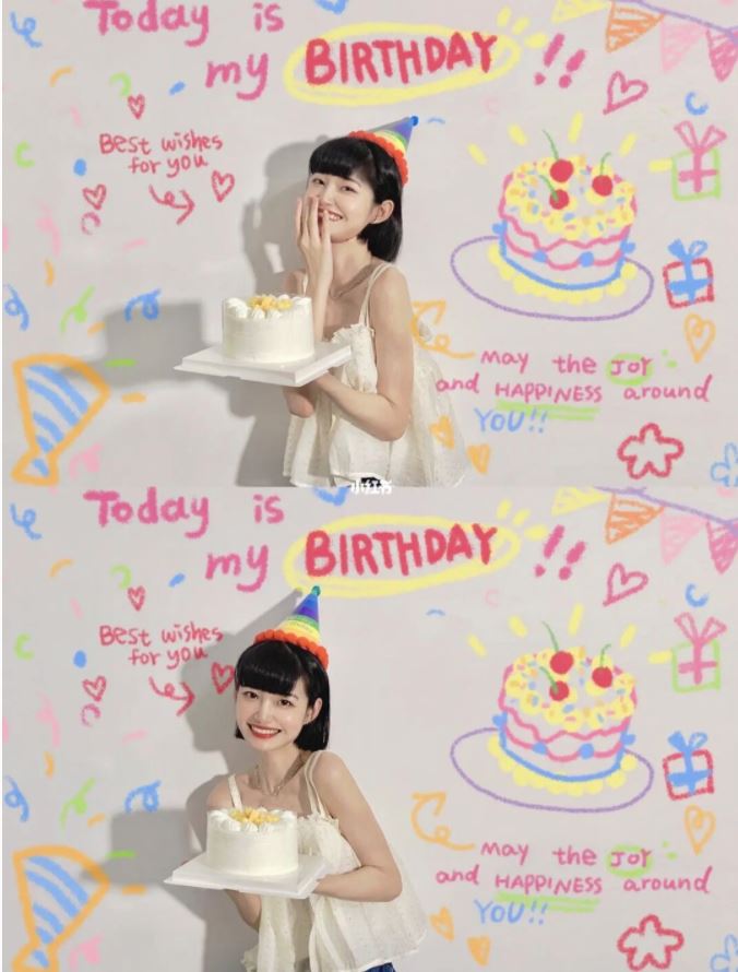 【ins生日照🎂】没有投影仪也拍！全靠修图！女生必备